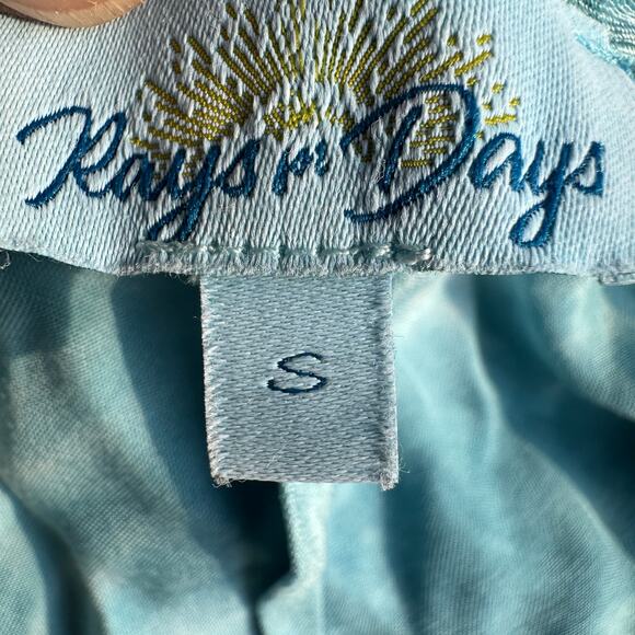 Rays for Days Blue Satin Flare Pant SMALL Ombre Split Cuff  Flare Retro 70s Boho - Picture 9 of 10